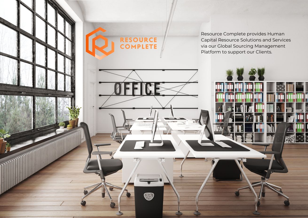 Modern office desk with neatly arranged stationery, laptop and plant, styled for a fresh New Year workspace look.