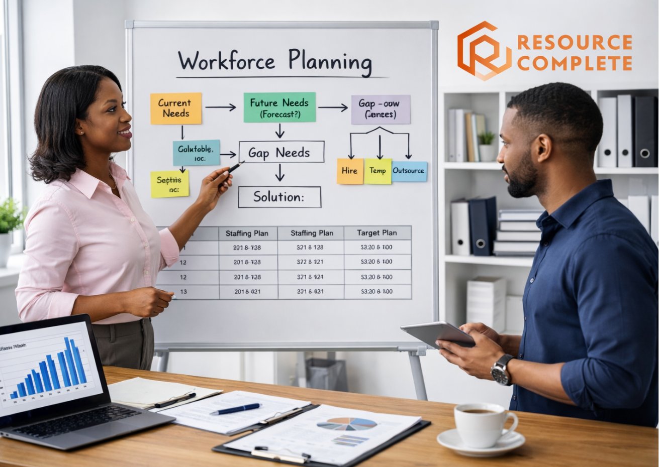 Resource Complete workforce planning support for small businesses to forecast staffing needs and hire at the right time
