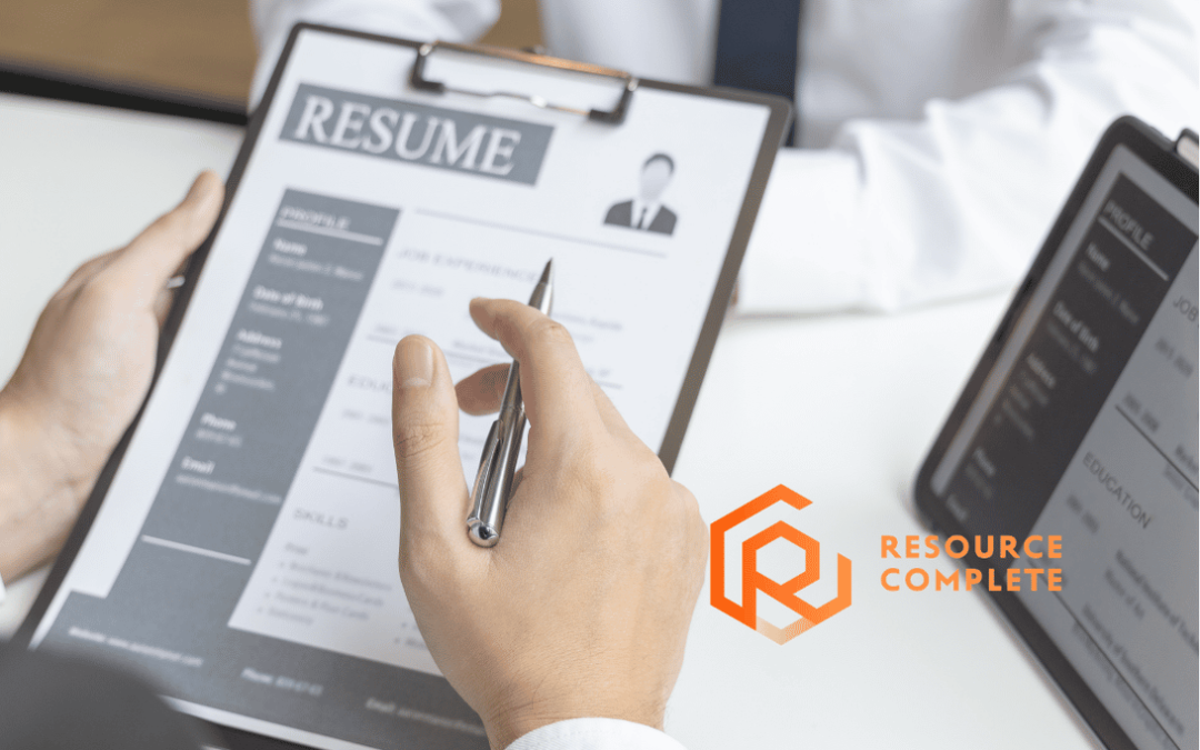 Recruiter screening a CV quickly for job title, recent experience, skills, and measurable achievements.